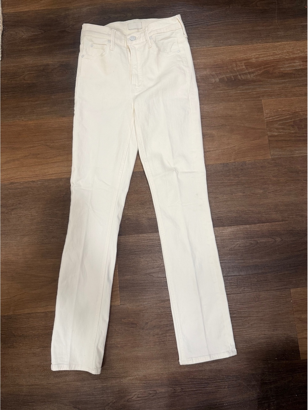 MOTHER Mid Rise Dazzler Ankle Jeans Size 23 Fairest of Them All Off White